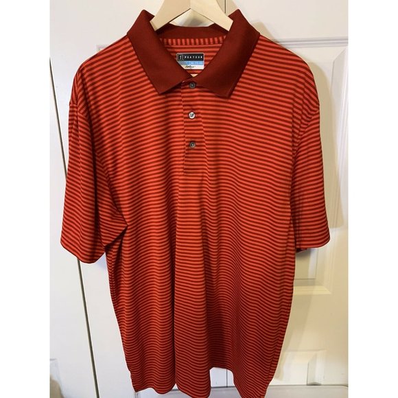 PGA Tour Airflux Mens Sz‎ XXL Orange Red GOLF POLO SHIRT - Picture 1 of 8